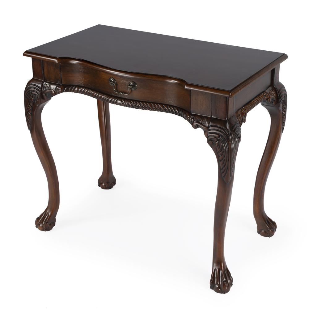 Vintage Vanity Desk, Solid Wood Writing Desk with Cherry Veneer Finish