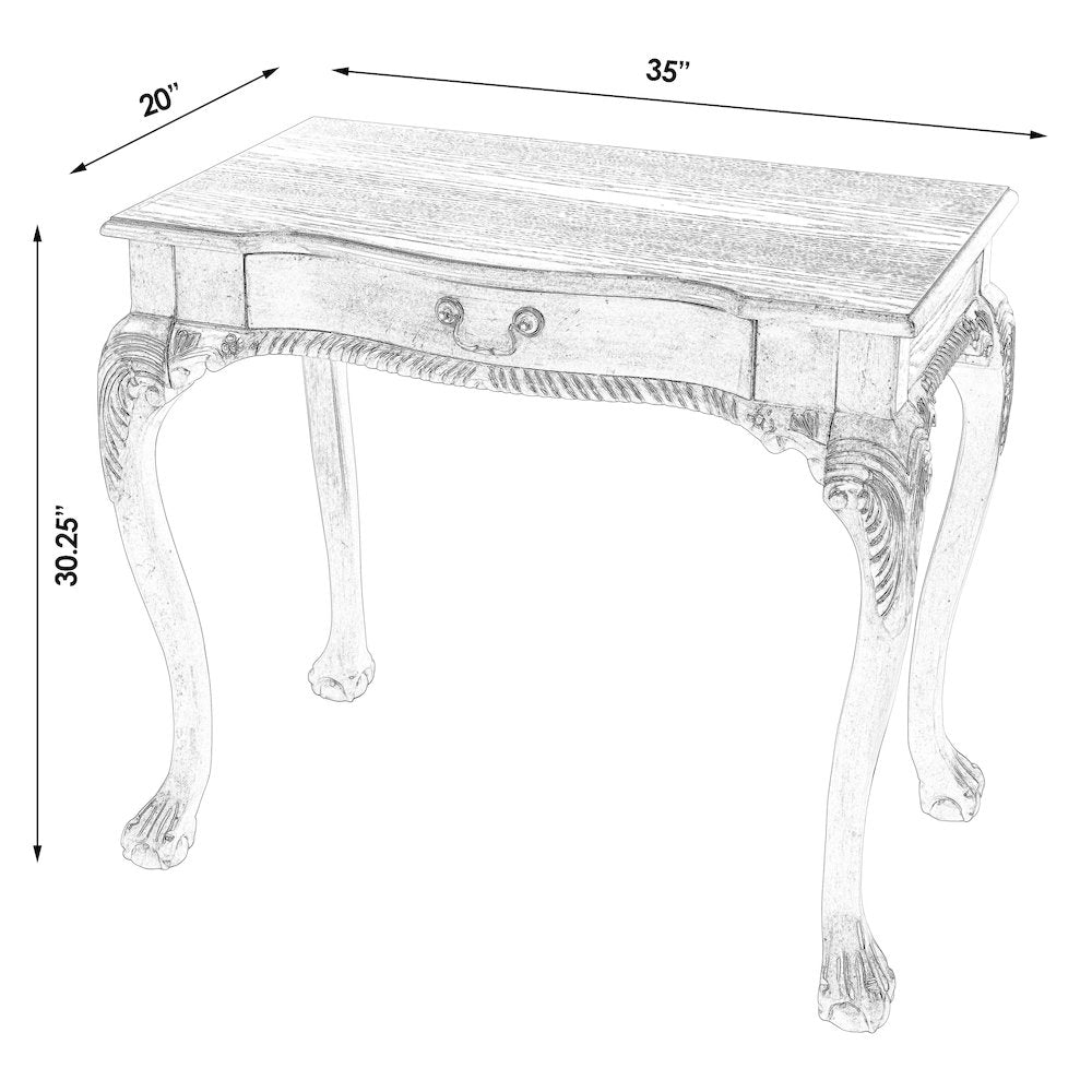 Dupree 35 in. W Wood 1 Drawer Traditional Writing Desk, Pastel Green