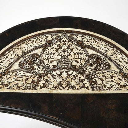 Demilune Console Table with Distressed Finish, Traditional Entryway Accent