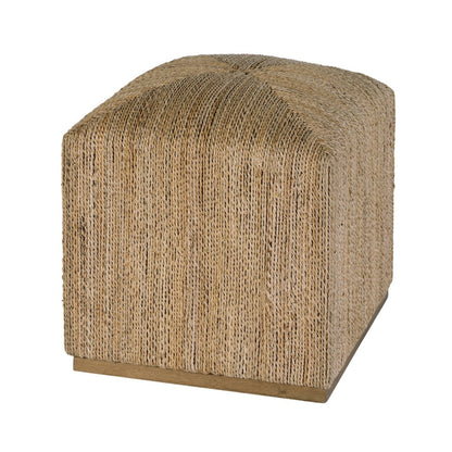 Como 17 in. W Square Banana Leaf Accent Stool, Natural