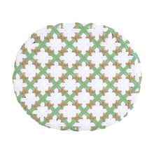 Ballito 24 in. Seat Height Oval Rattan Counter Stool, White and Green