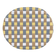 Ballito 24 in. Seat Height Oval Rattan Counter Stool, Yellow and Brown