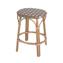 Ballito 24 in. Seat Height Oval Rattan Counter Stool, Orange and Brown