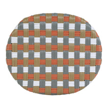 Ballito 24 in. Seat Height Oval Rattan Counter Stool, Orange and Brown