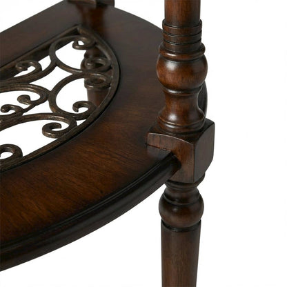 Demilune Console Table with Distressed Finish, Traditional Entryway Accent