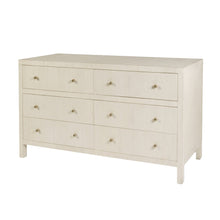 Nora 60 in. W Raffia 6 Drawer Dresser, Beige