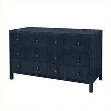 Nora 60 in. W Raffia 6 Drawer Dresser, Blue