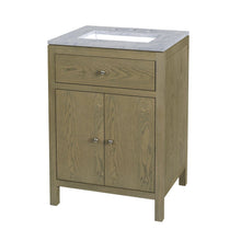 Nora 24 in. W Rectangular Wood & Marble Bathroom Vanity with Storage Light Brown