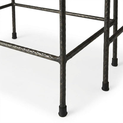 Marble Top Nesting Tables Set of 2, Transitional Side Tables, Black