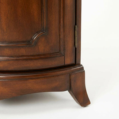 Quarter Round Corner Cabinet with Adjustable Shelf, Storage Cabinet, Cherry