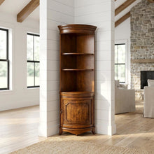 Quarter Round Corner Cabinet with Adjustable Shelf, Storage Cabinet, Olive Ash