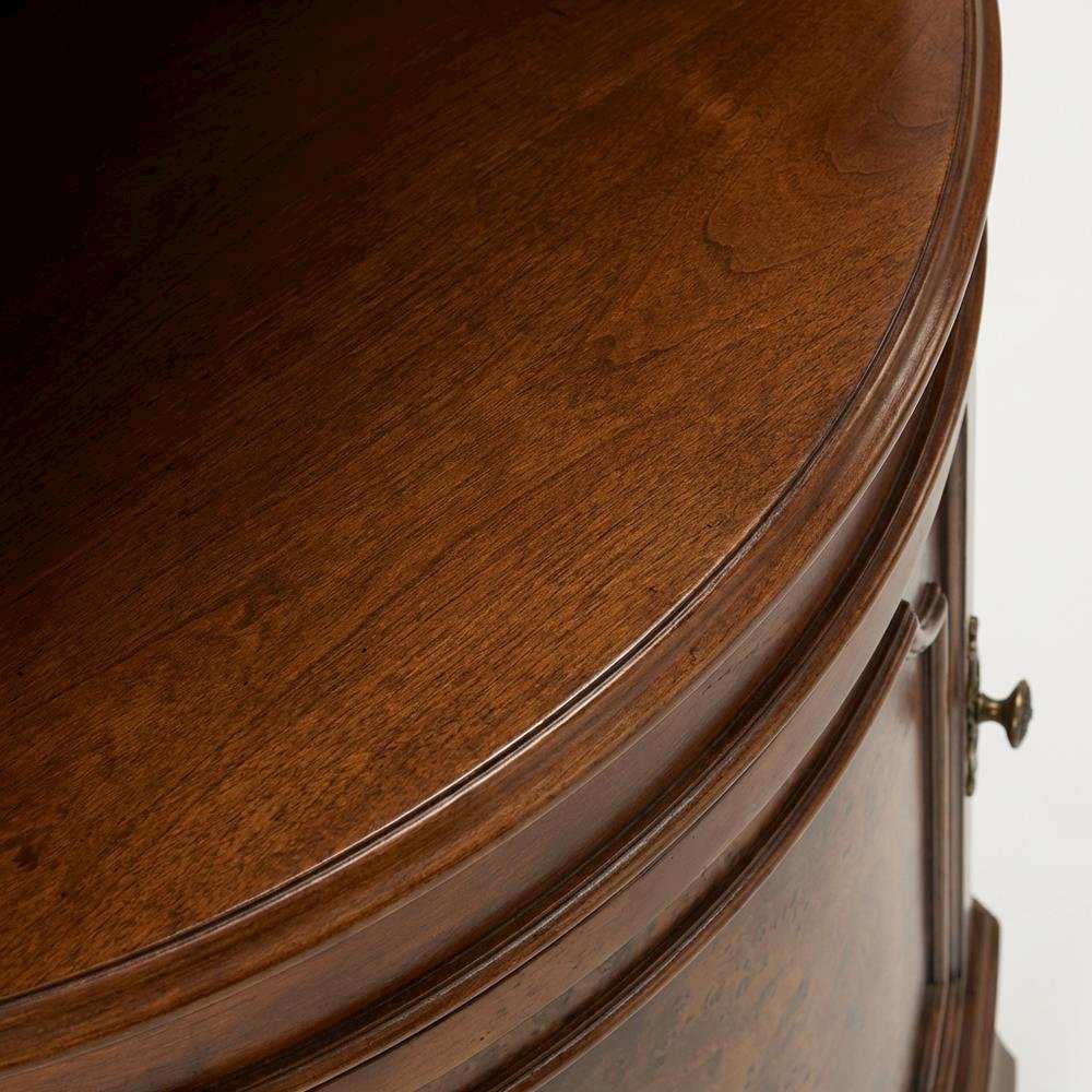 Quarter Round Corner Cabinet with Adjustable Shelf, Storage Cabinet, Olive Ash
