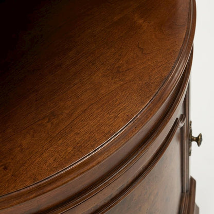 Quarter Round Corner Cabinet with Adjustable Shelf, Storage Cabinet, Olive Ash