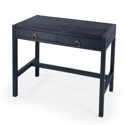 Transitional Writing Desk with 2 Drawers, Home Office Computer Workstation