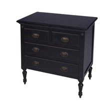 Black Chest of Drawers – 4 Drawer Dresser for Bedroom Wooden Storage
