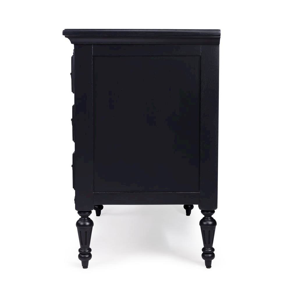 Black Chest of Drawers – 4 Drawer Dresser for Bedroom Wooden Storage