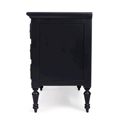 Black Chest of Drawers – 4 Drawer Dresser for Bedroom Wooden Storage