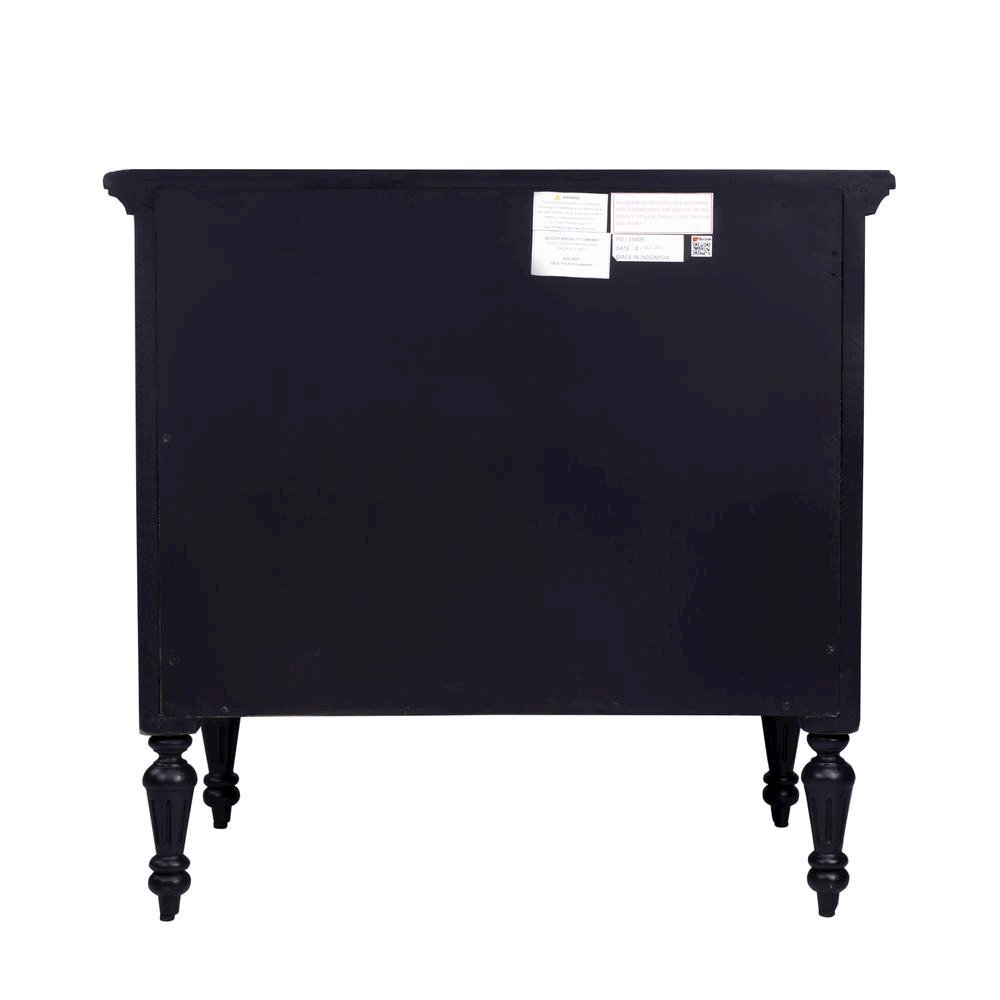 Black Chest of Drawers – 4 Drawer Dresser for Bedroom Wooden Storage