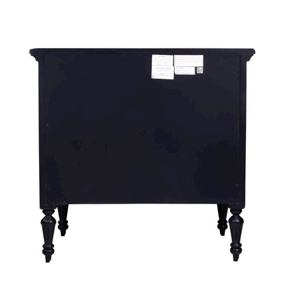 Black Chest of Drawers – 4 Drawer Dresser for Bedroom Wooden Storage