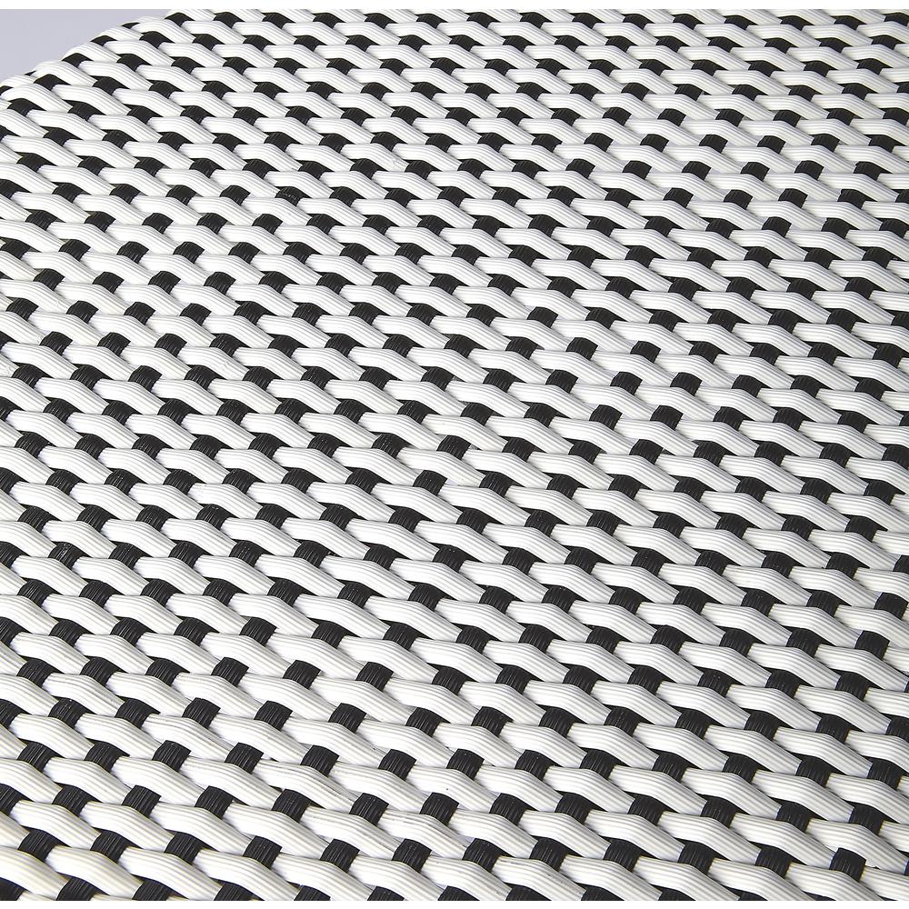 Tobias Rattan Round 24" Counter Stool, White and Black Dot