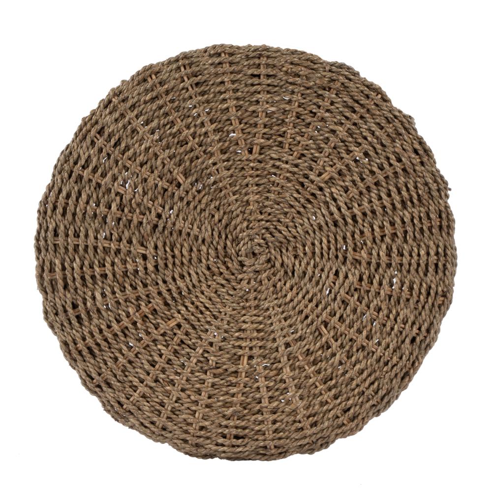 Tobias Rattan Round 24" Counter Stool, Light Brown