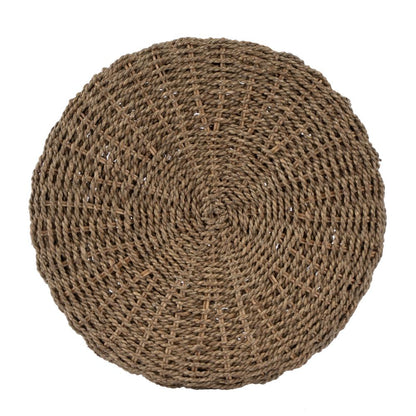 Tobias Rattan Round 24" Counter Stool, Light Brown