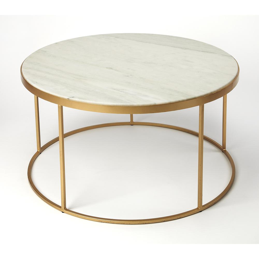 White Marble Round Coffee Table, Belen Kox