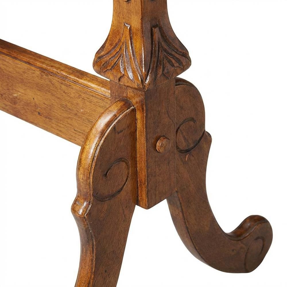 Wooden Blanket Stand with Trestle Base, Traditional Quilt Rack, Vintage Oak