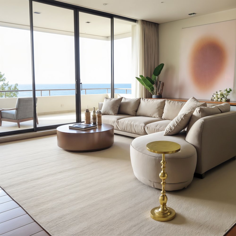 Elegant Gold Pedestal Side Table for Cocktails or Drinks - Modern Accent
