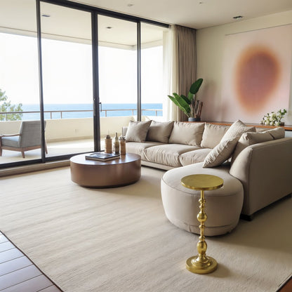 Elegant Gold Pedestal Side Table for Cocktails or Drinks - Modern Accent