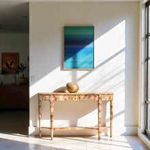 Light Brown Half Moon Sofa Table for Living Room or Narrow Entryway