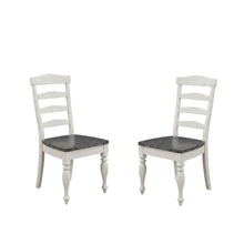Dark Brown Ladderback Dining Chairs with Wood Seats, Farmhouse Style, Set of 2
