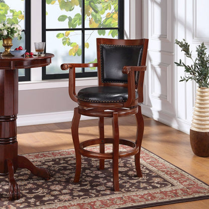 Jones Swivel Bar Stool - Black/Cherry