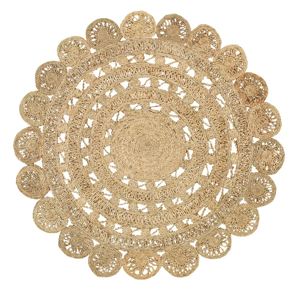 Ox Bay Natural Eclectic Circles All-Natural Jute Indoor Round Area Rug