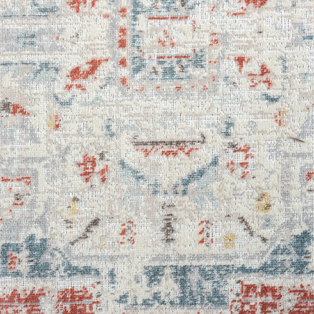 Antiquity Durable Performance Area Rug Outdoor in Blue/Orange, 9' x 12'