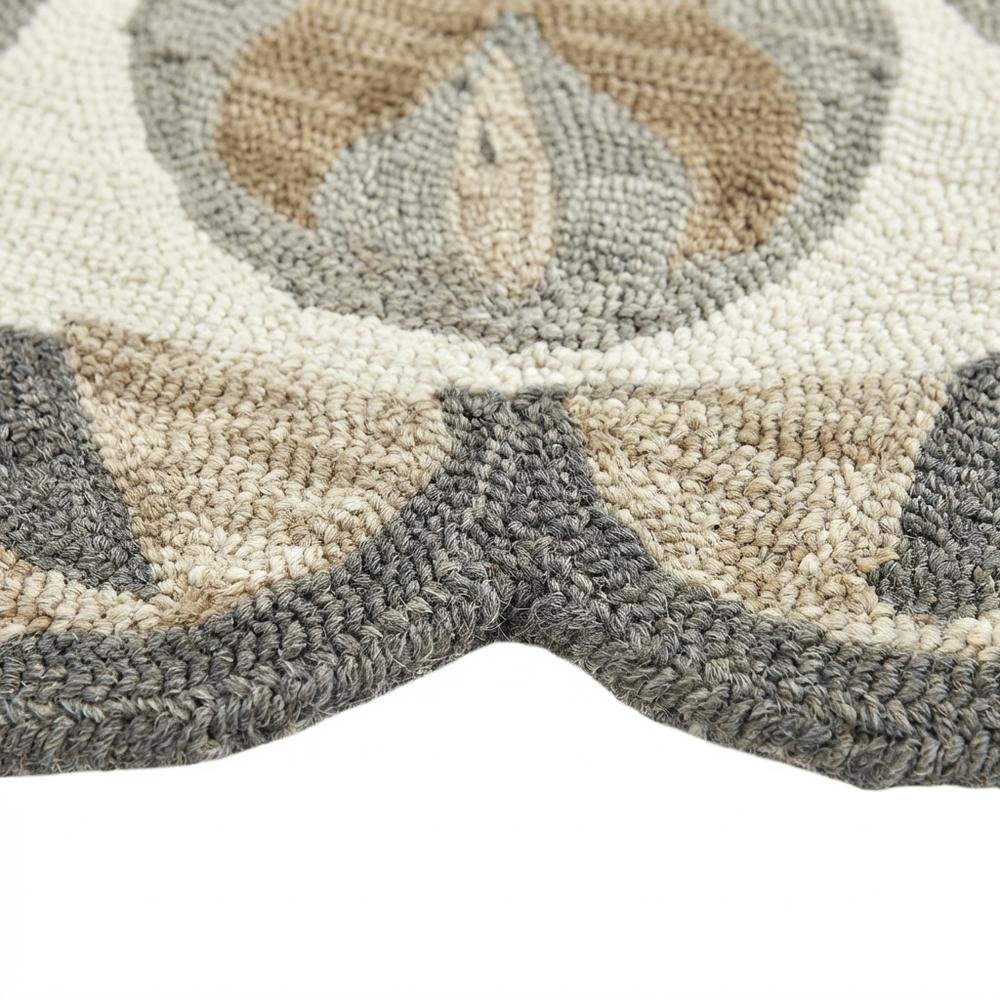 Gray Indoor Area Rug With Transitional Style, 48-Inch Round Shape