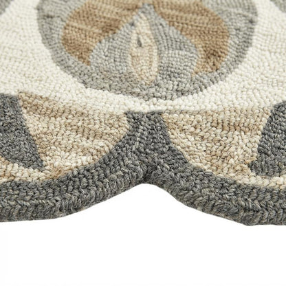 Gray Indoor Area Rug With Transitional Style, 48-Inch Round Shape