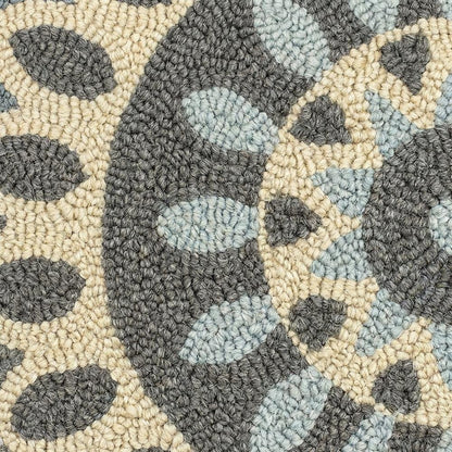Gray Indoor Round Area Rug With Classic Style And Soft Texture