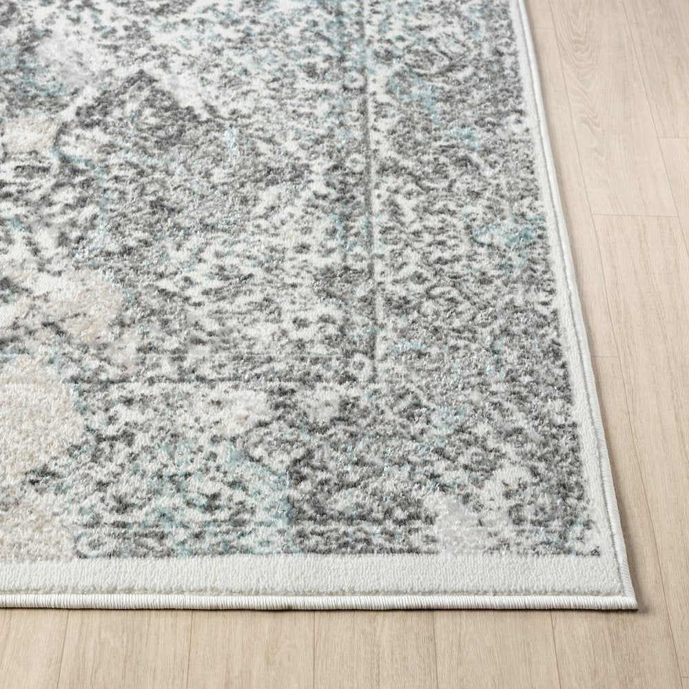 Antalya Durable Performance Area Rug Indoor in Beige/Blue, 2' x 7'