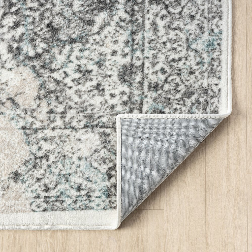 Antalya Durable Performance Area Rug Indoor in Beige/Blue, 2' x 7'