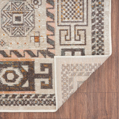 Antiquity Durable Performance Area Rug Outdoor in Cream/Pink, 7'9" x 9'9"