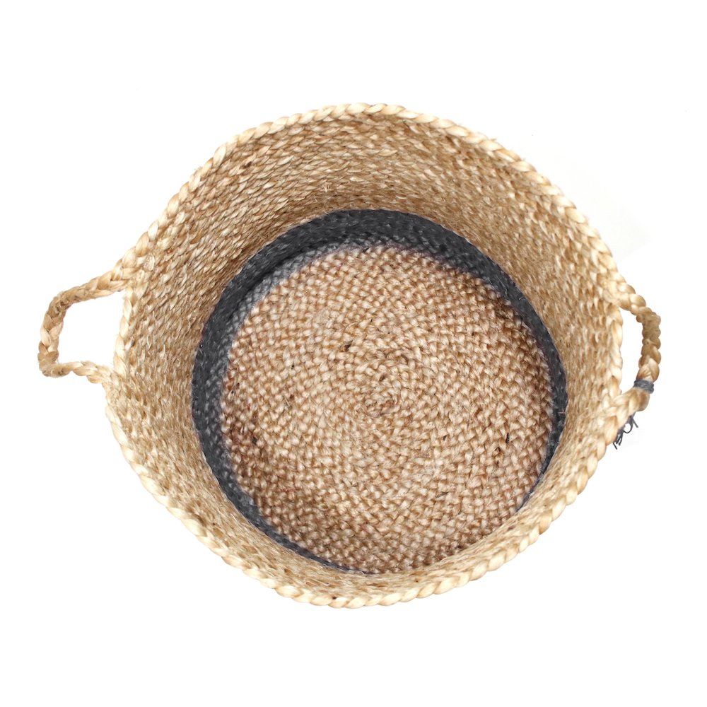 Baskets Jute Indoor Basket in Tan/Gray, 19" x 19" x 19"