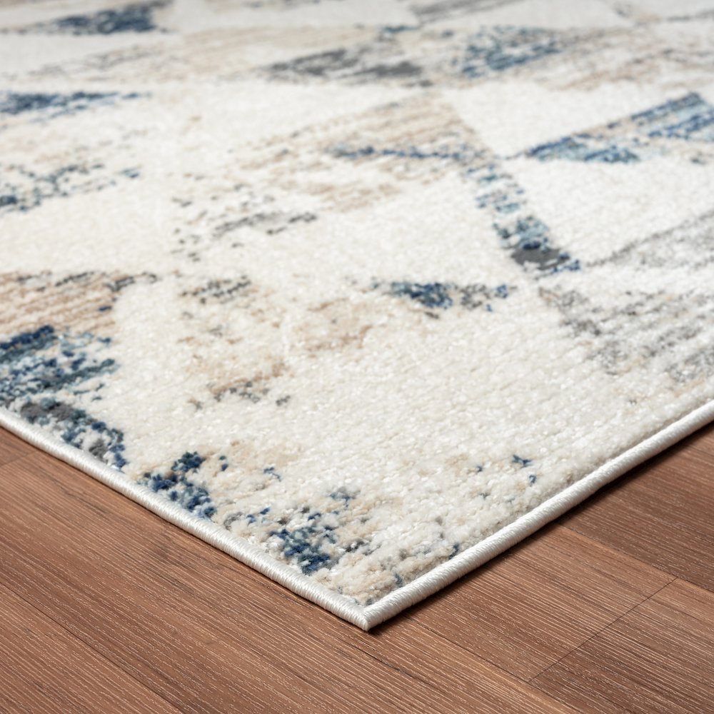 Bristol Performance Blend Area Rug Indoor in Ivory/Blue, 7'9" X 9'9"