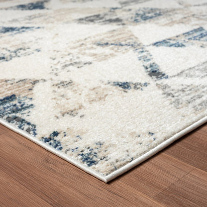 Bristol Performance Blend Area Rug Indoor in Ivory/Blue, 7'9" X 9'9"