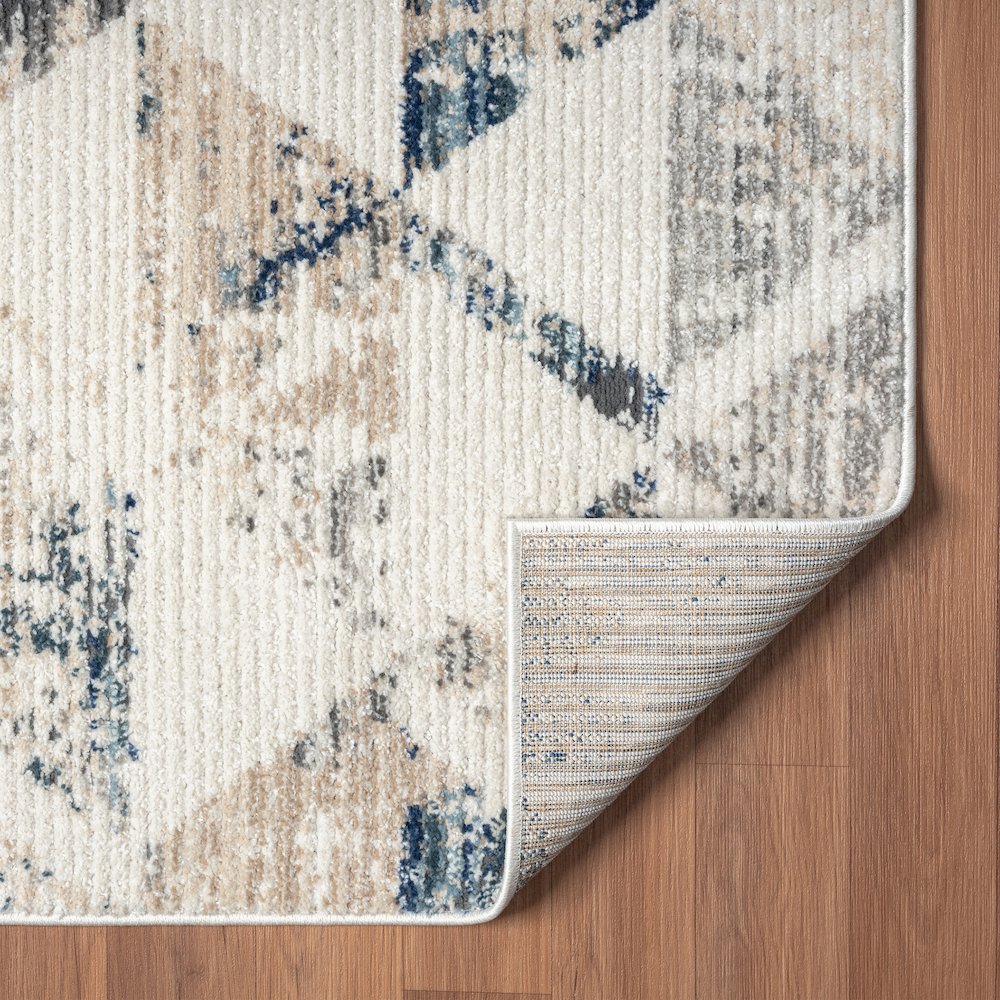 Bristol Performance Blend Area Rug Indoor in Ivory/Blue, 7'9" X 9'9"