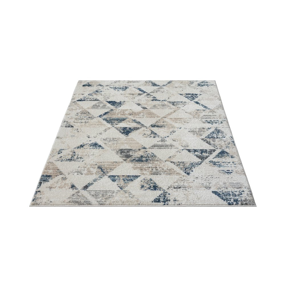 Bristol Performance Blend Area Rug Indoor in Ivory/Blue, 7'9" X 9'9"