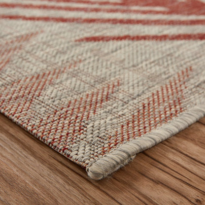 Captiva Durable Performance Area Rug Outdoor in Red/Beige, 7'9" x 9'5"