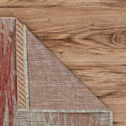 Captiva Durable Performance Area Rug Outdoor in Red/Beige, 7'9" x 9'5"