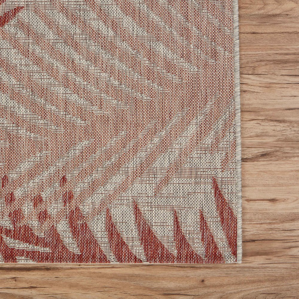 Captiva Durable Performance Area Rug Outdoor in Red/Beige, 7'9" x 9'5"