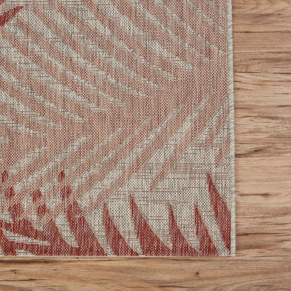 Captiva Durable Performance Area Rug Outdoor in Red/Beige, 7'9" x 9'5"